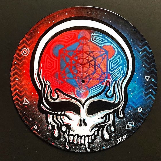 Image of Custom Stealie vinyl record painting