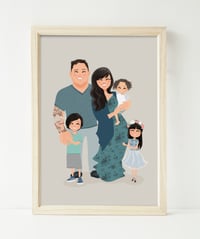 Image 1 of Family of 5 custom portrait