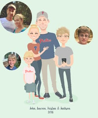 Image 5 of Mum, Dad and two kids custom portrait
