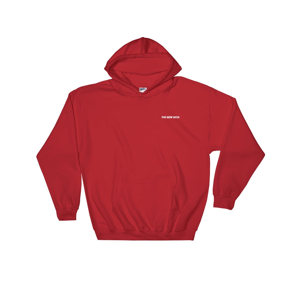 Image of Embroidered Wordmark Hoodie - Red