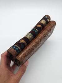 Image 5 of Syrian Leather Clutch Bags Blue Stripes