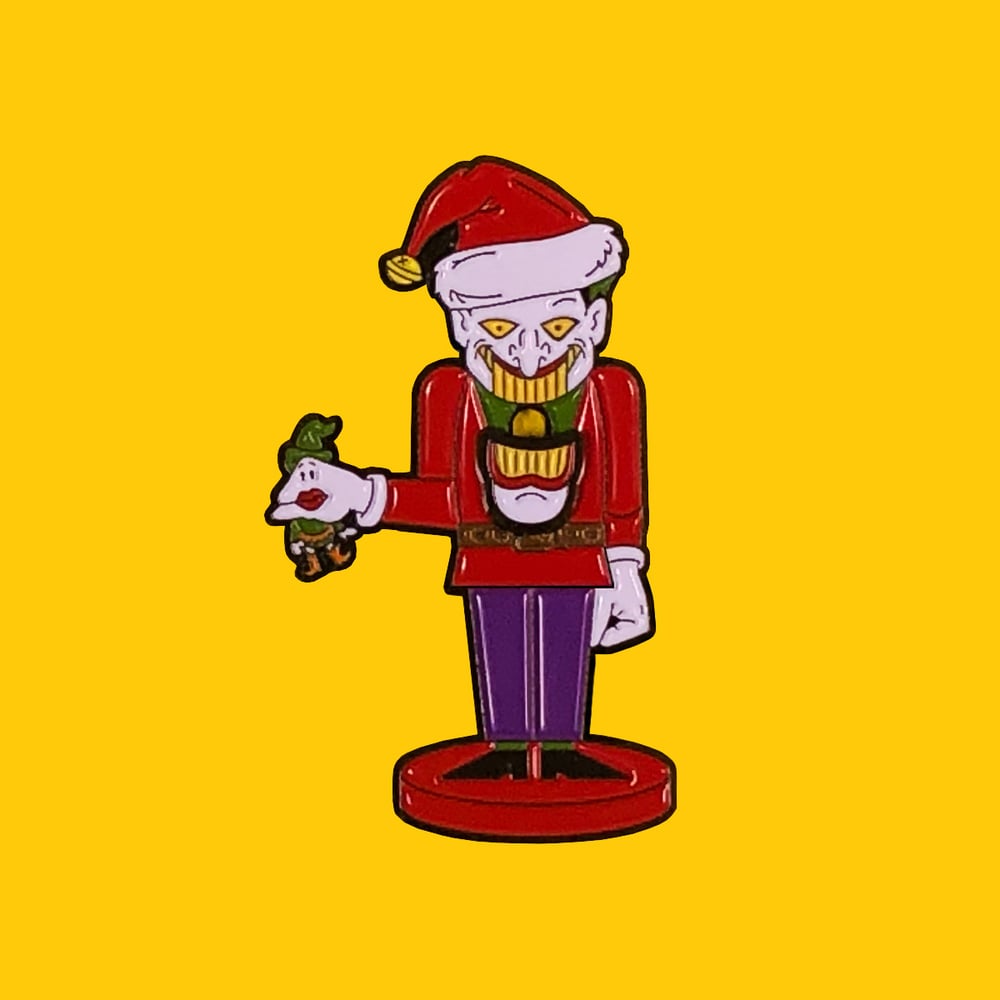 Image of Cracking Jokes- 2” Enamel Pin with Nutcracker jaw motion