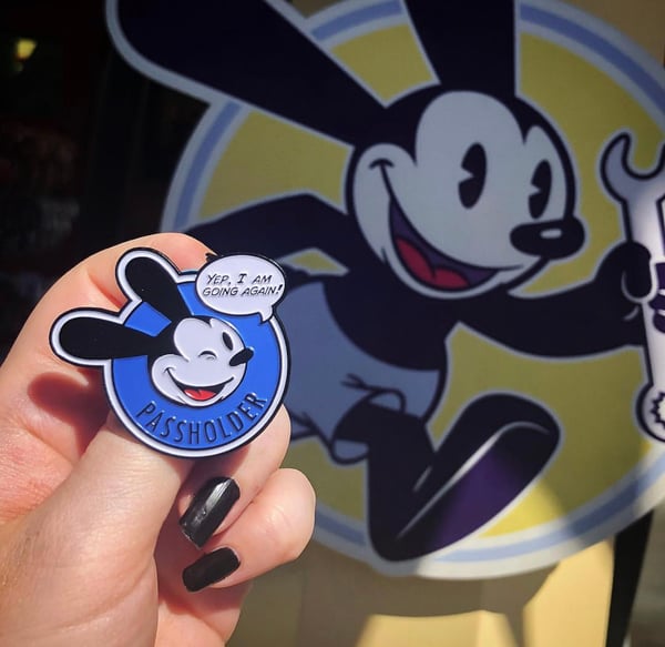 Image of  Lucky Annual Passholder Rabbit - I am going again - soft enamel pin