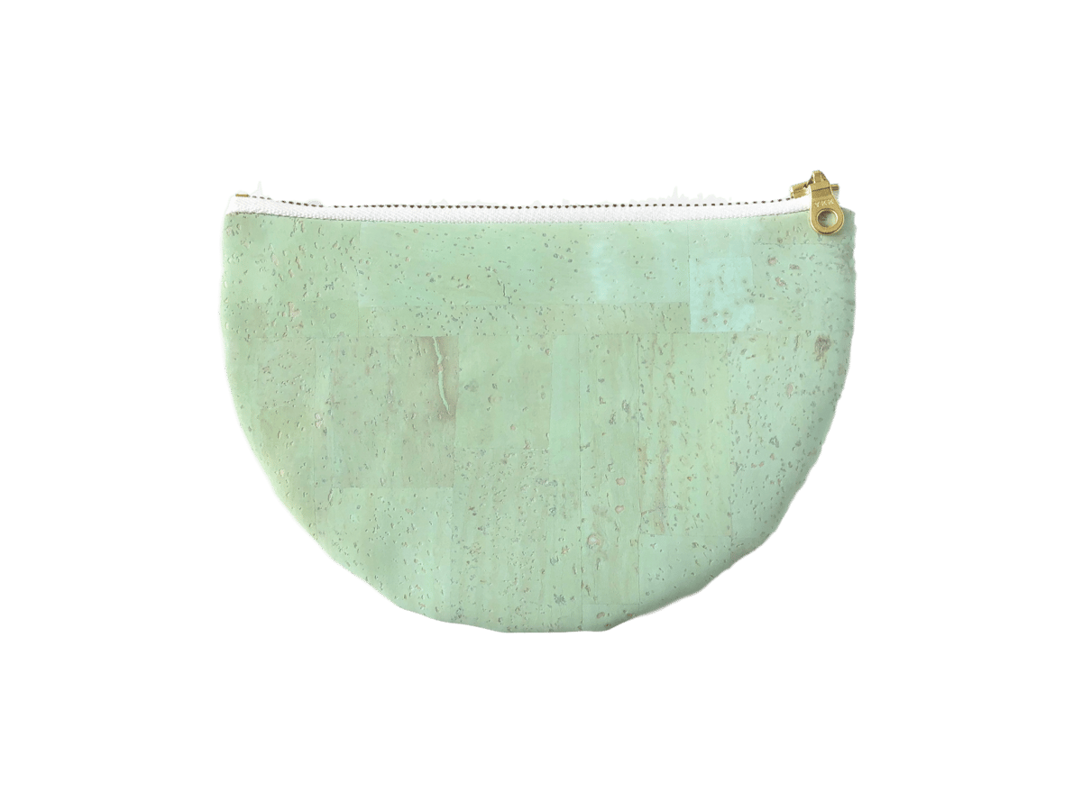 Image of Paula Half Moon Pouch In Mint Green Cork