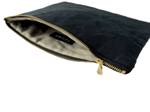 Image of Gloria Clutch In Black Waxed Canvas