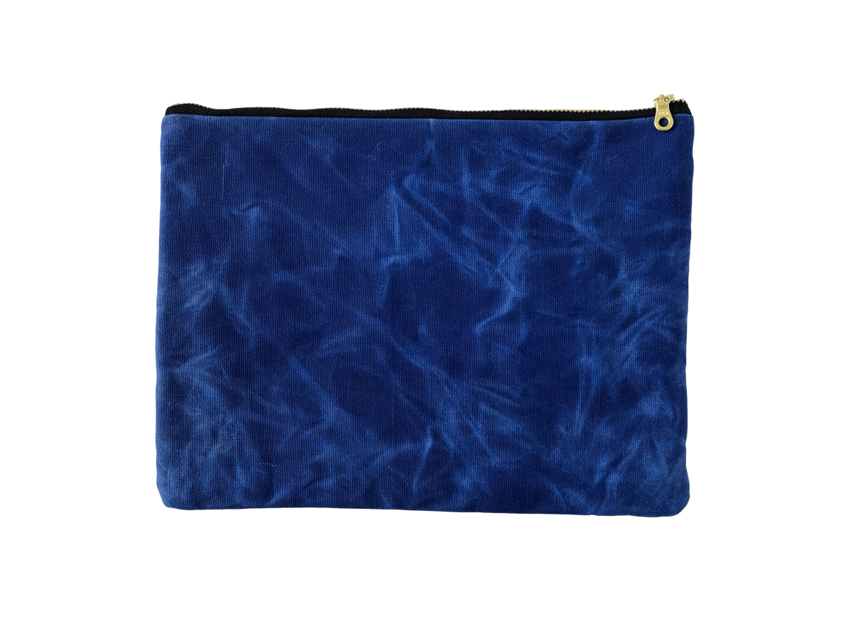 Image of Gloria Clutch In Cobalt Blue Waxed Canvas
