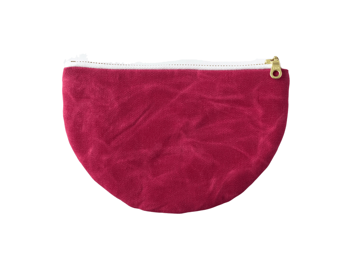 Image of Paula Half Moon Pouch In Hot Pink Waxed Canvas