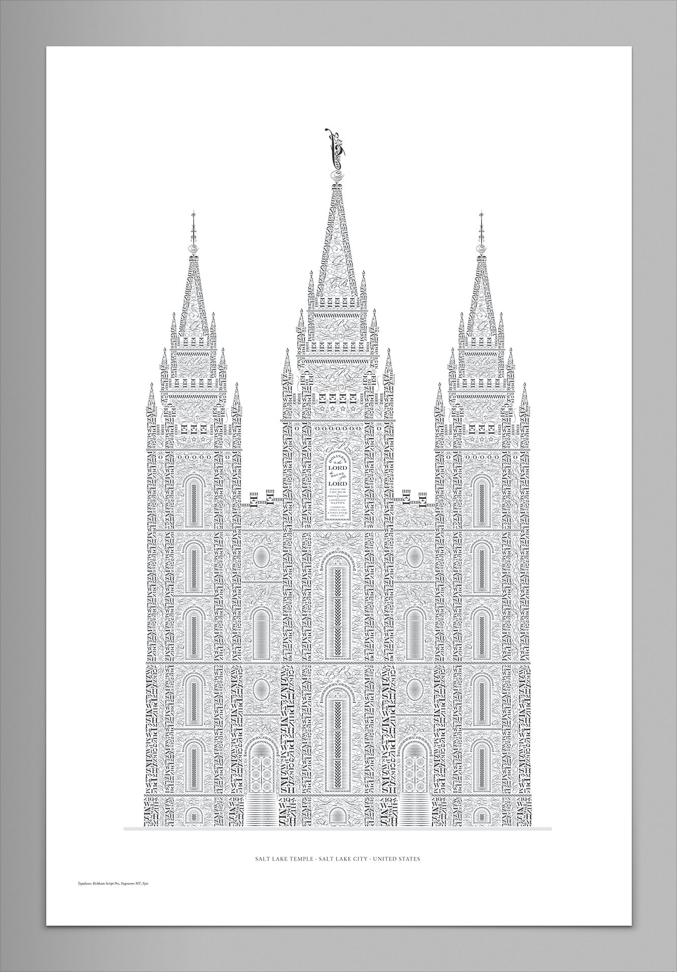 Image of Salt Lake Temple in Type