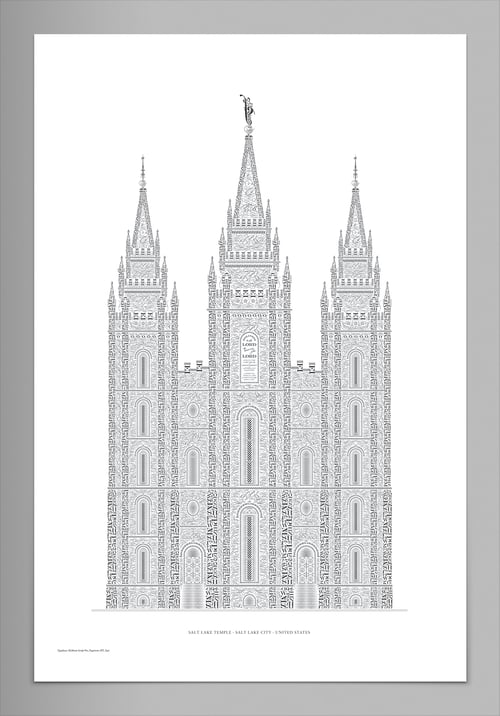 Image of Salt Lake Temple in Type