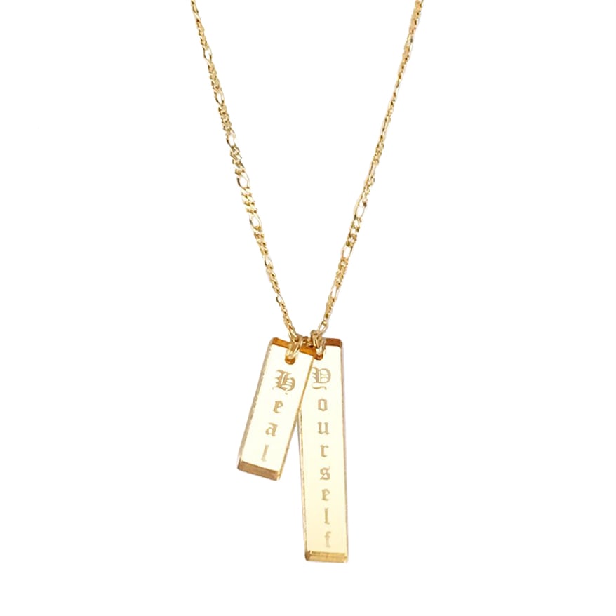 Image of Custom DOUBLE VERTICAL GOLD BAR Necklace