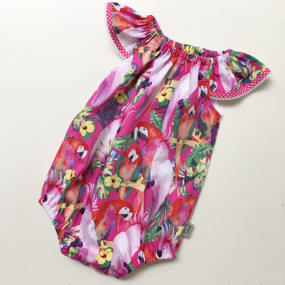 Image of Pink cockatoo romper