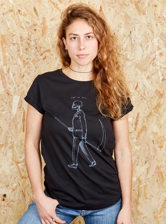 Mr Death Women's Roll Sleeve T-shirt (Organic)