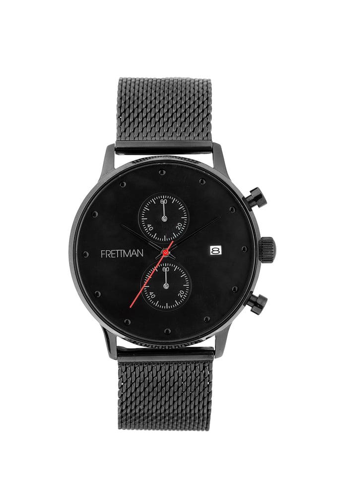 Image of Original Black Mesh Frettman Watch 