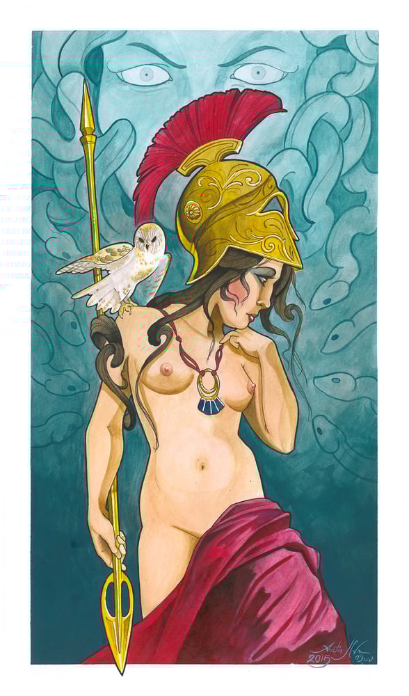 Image of "Athena and the Gorgon" (Print)