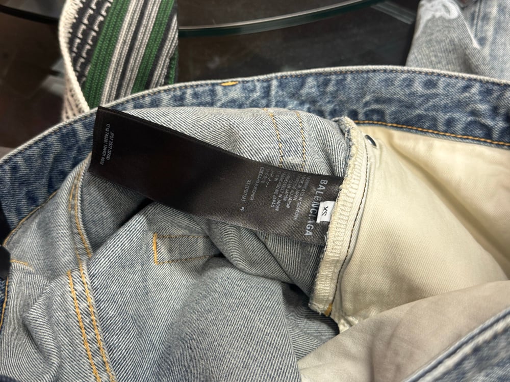 Image of Balenciaga 2023 Graffiti Denim Shorts