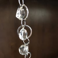 Image 3 of long silver chain & clear crystal quartz necklace