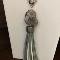Image 5 of Picture jasper stone and tassel necklace