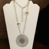 Image 1 of Indian  silver pendant necklace