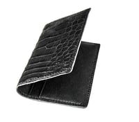 Image 3 of Bifold n°4 - Black nubuck alligator