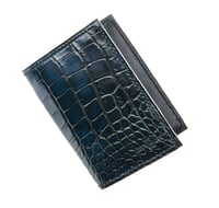 Image 1 of Bifold N°4 - Blue hand-painted Alligator