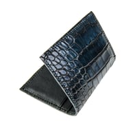 Image 3 of Bifold N°4 - Blue hand-painted Alligator