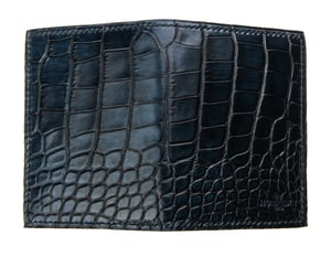 Image of Bifold N°4 - Blue hand-painted Alligator