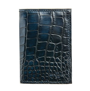 Image of Bifold N°4 - Blue hand-painted Alligator