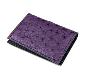 Image of Bifold n°4 - Dark purple Ostrich card-holder