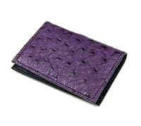 Image 3 of Bifold n°4 - Dark purple Ostrich card-holder