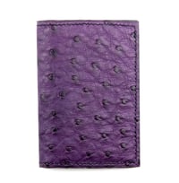 Image 4 of Bifold n°4 - Dark purple Ostrich card-holder