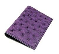 Image 1 of Bifold n°4 - Dark purple Ostrich card-holder