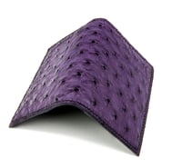 Image 5 of Bifold n°4 - Dark purple Ostrich card-holder