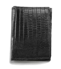 Image 2 of "L'hommage" 3 slots card-holder - Black Genuine Tegu Lizard