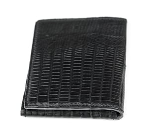 Image of "L'hommage" 3 slots card-holder - Black Genuine Tegu Lizard