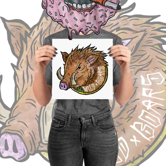 Image of WILD BOARS 10x10 PRINT