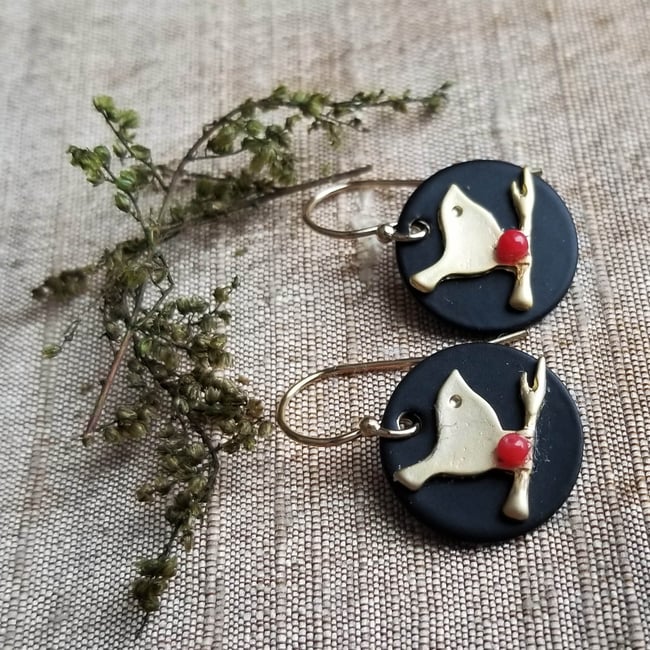 Black Coin Chickadees (Silver or Gold)