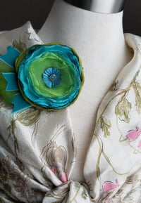 Image 3 of Parrot's Paradise Floral Brooch