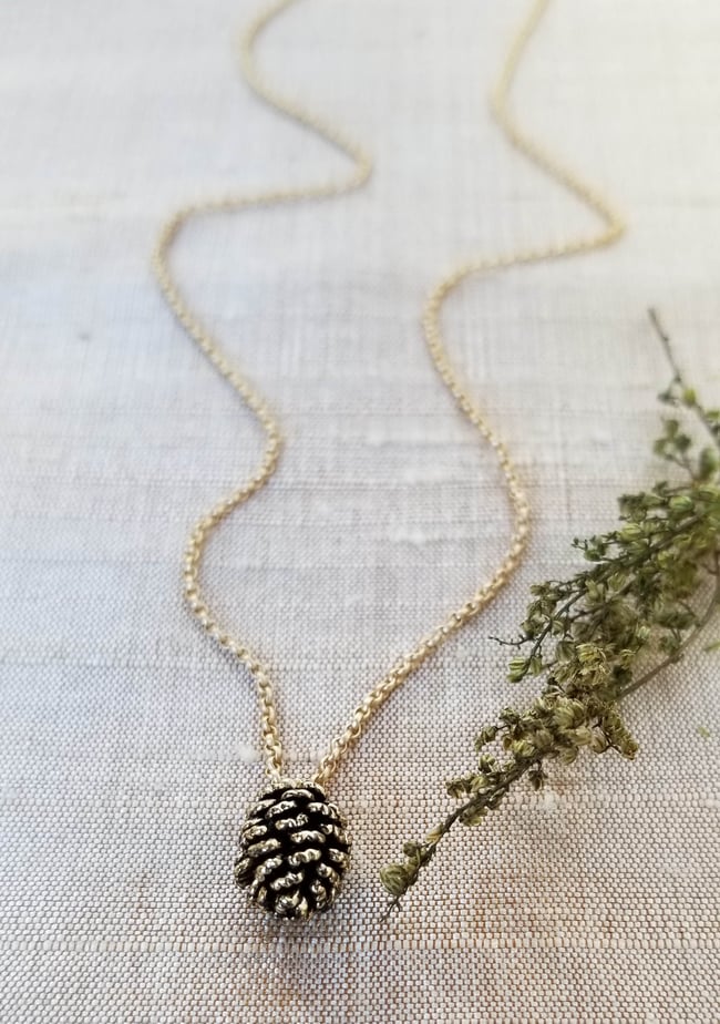 Simple Pine Cone - Antique Brass