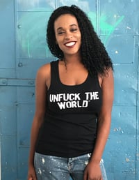 UNFUCK THE WORLD WOMEN'S TANK BLACK