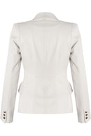 Image of Single Button Double Pocket Blazer- White