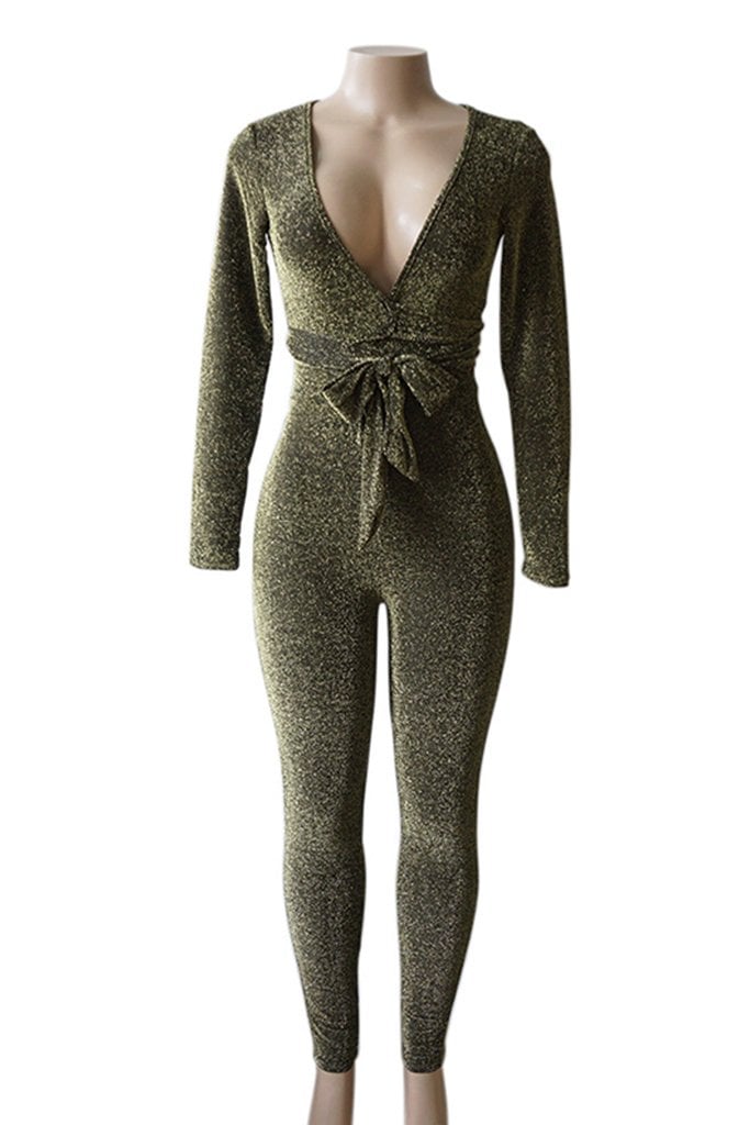 Image of Metallic Serving Body Jumpsuit