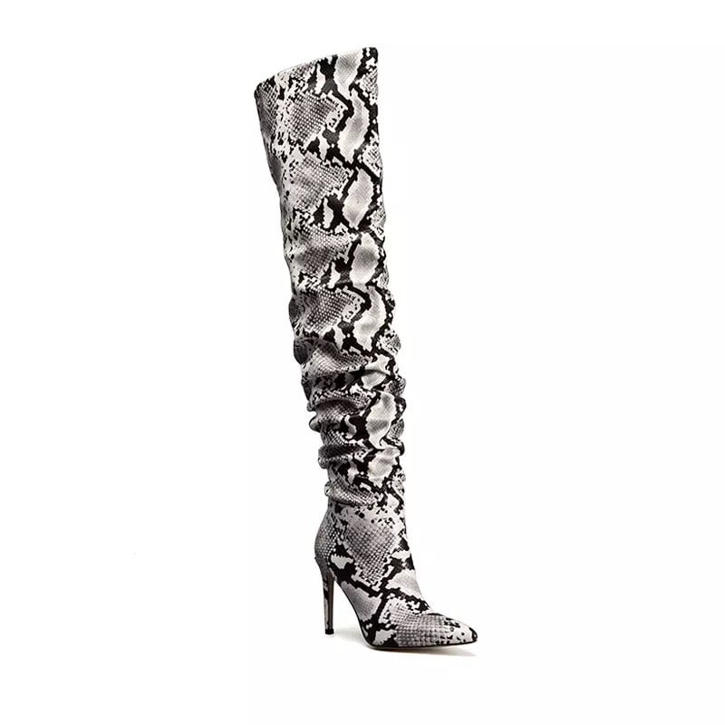 Image of Snake Skin — Over the Knee Boots