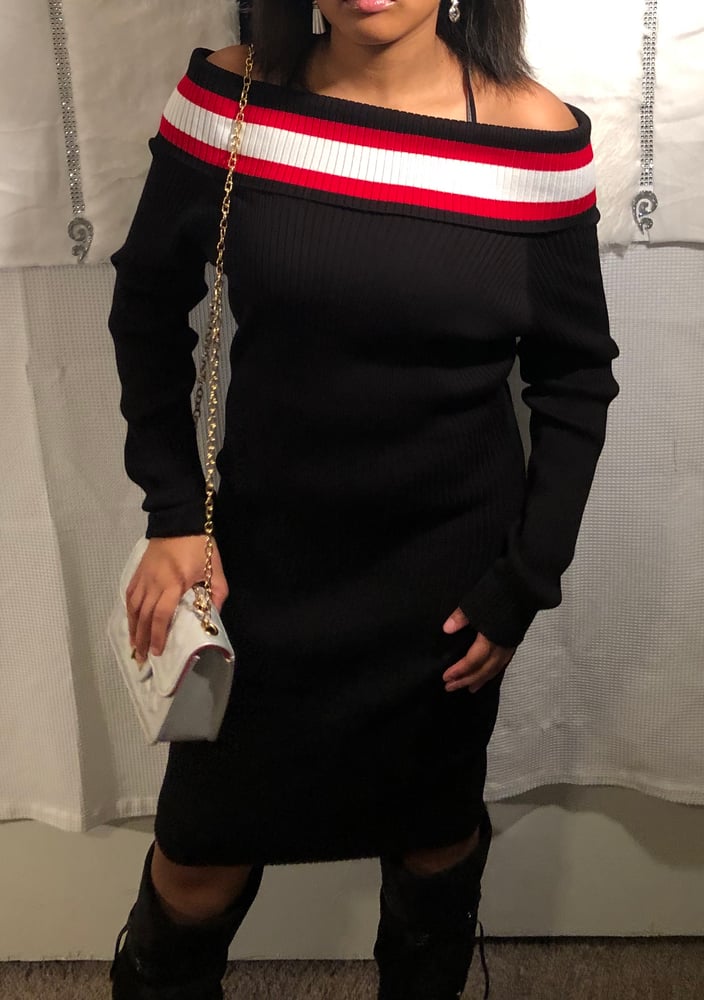 Image of Black Sweater Dress