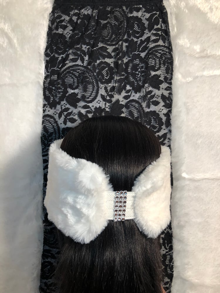 Image of White Plush Fur Headband