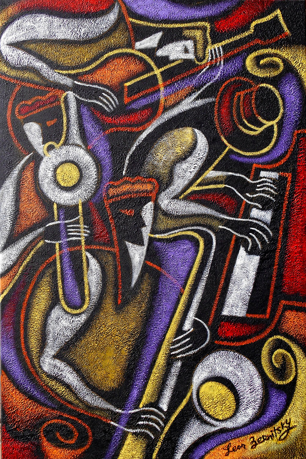Image of Swing Jazz Decorative Contemporary Original Painting. Free Shipping to US and Canada