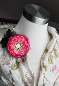 Image 1 of Pink Carnation Floral Brooch