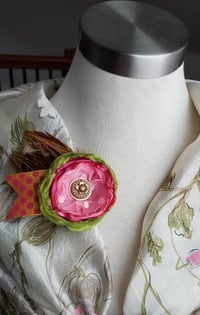 Image 2 of Pink Begonia Floral Brooch