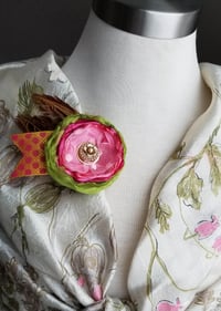 Image 1 of Pink Begonia Floral Brooch