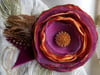 Purple & Orange Poppy Floral Brooch