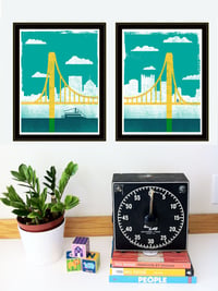 Image 4 of Small Pittsburgh City of Bridges Offset Diptych Art Prints Set or Singles 